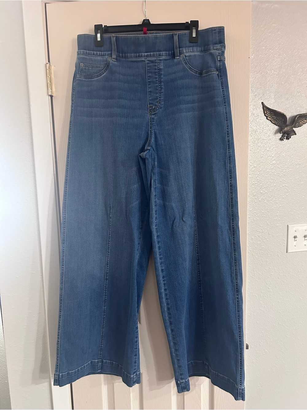 SPANX Seamed Front Wide-Leg Pull-On Jeans 1X